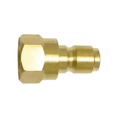 3/8 Inch Straight Through Brass Coupler Plug X 3/8 Inch Female NPT, PK 25